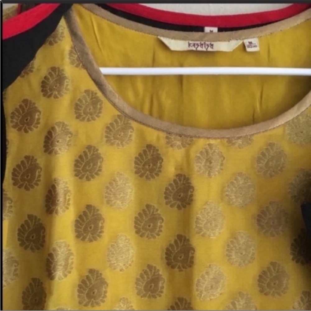 Kashish Yellow Churidar Kurta with koti Vest Small Punjabi Bollywood Indian - Picture 11 of 15